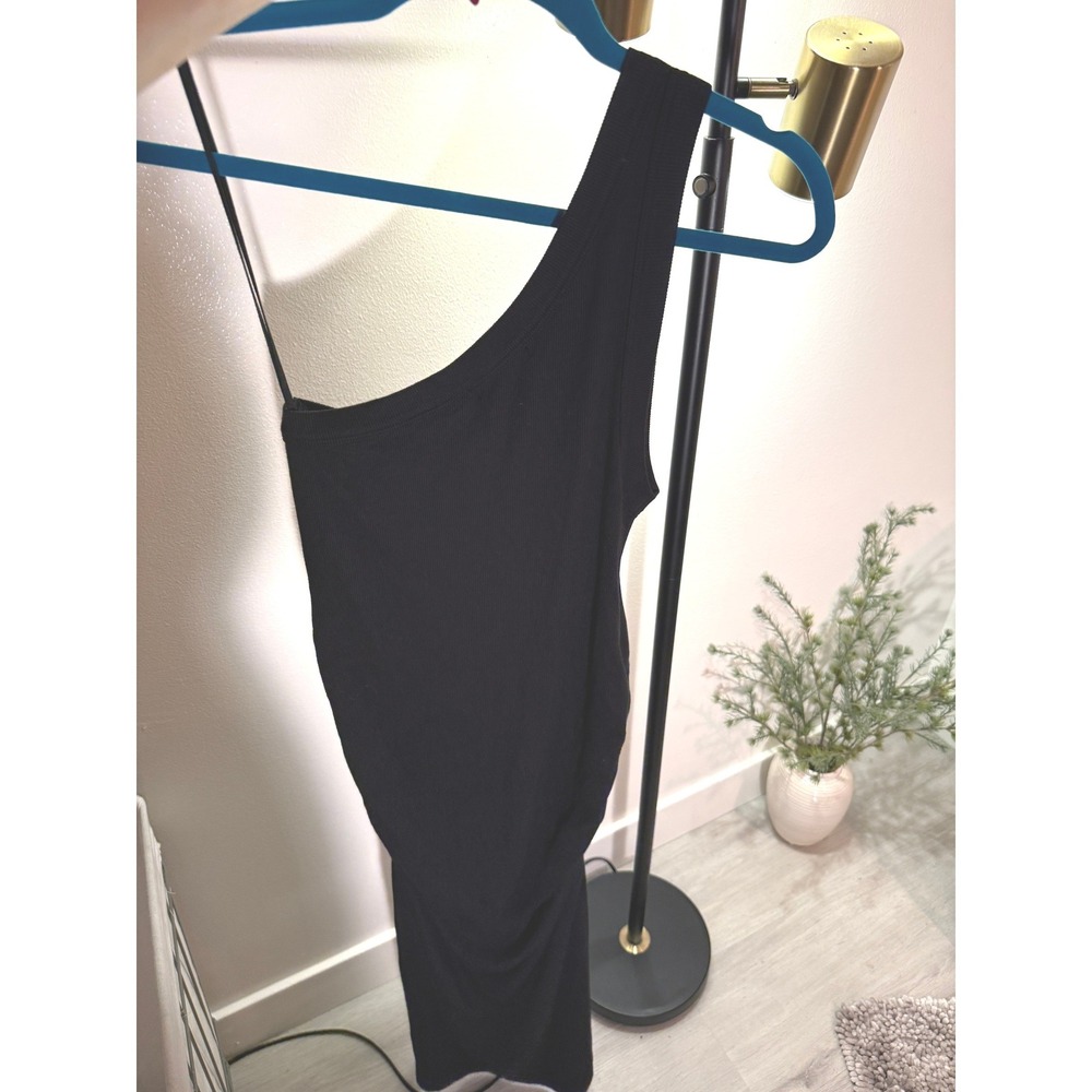 Michael Stars 1x midi dress bodycon off shoulder date nite ruched NWT cooling ec